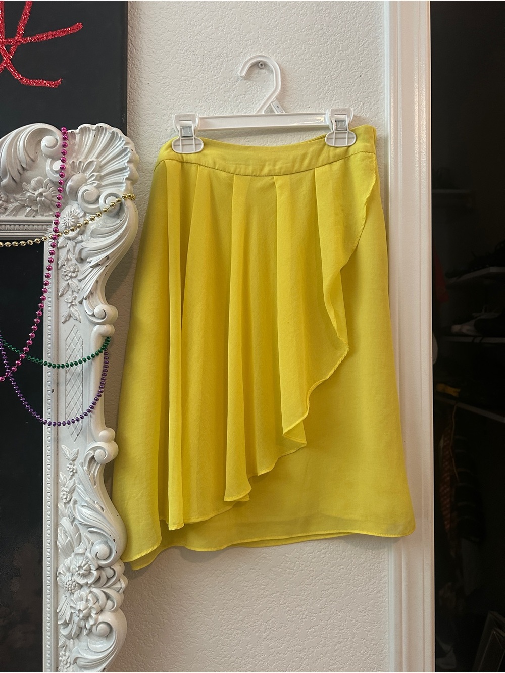 H&M Yellow Asymmetrical Ruffle Skirt